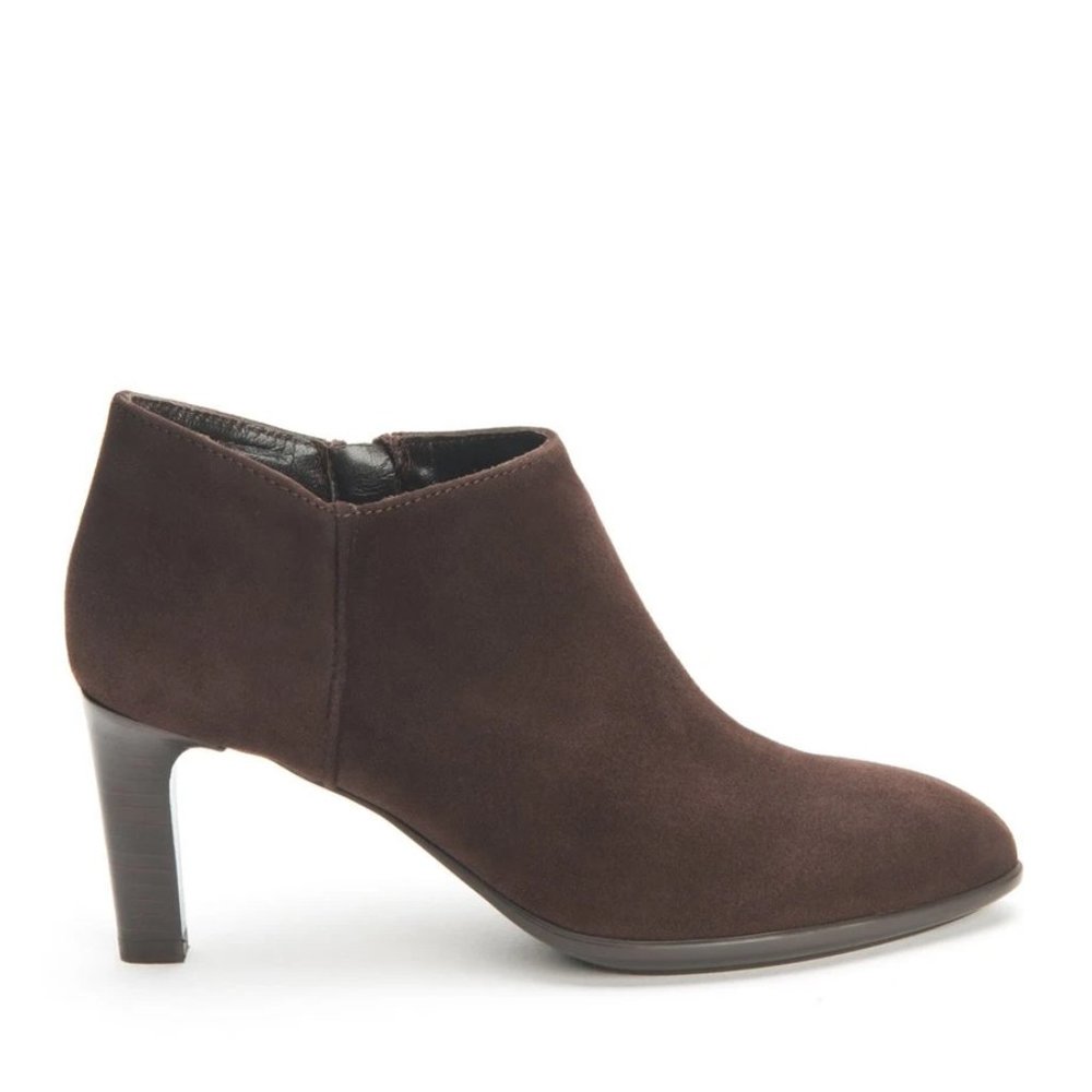 Aquatalia Dona Espresso Suede Ankle Bootie